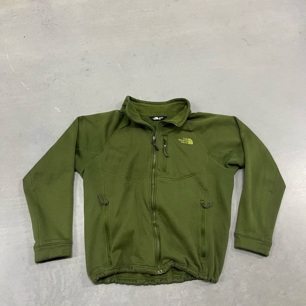 The North Face Full Zip Green Mens jacket- Fleece inlined-Size Mens- M